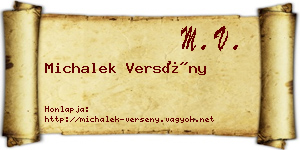 Michalek Versény névjegykártya